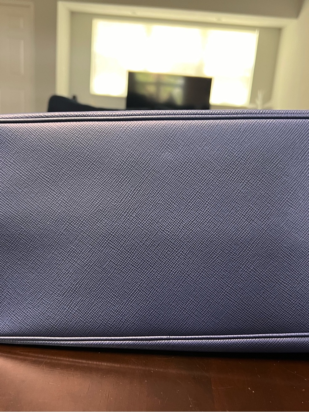Authentic Prada Saffiano Cuir Turnkey Double Tote Bluette Leather Bag w/ COA - Picture 6 of 16